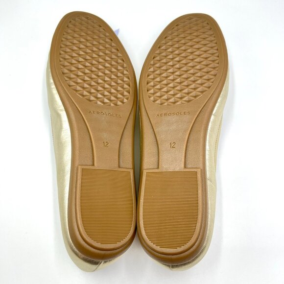 12W‎ 12 WIDE WIDTH Aerosoles Homebet Gold Ballet Flats Shoes - Picture 9 of 15